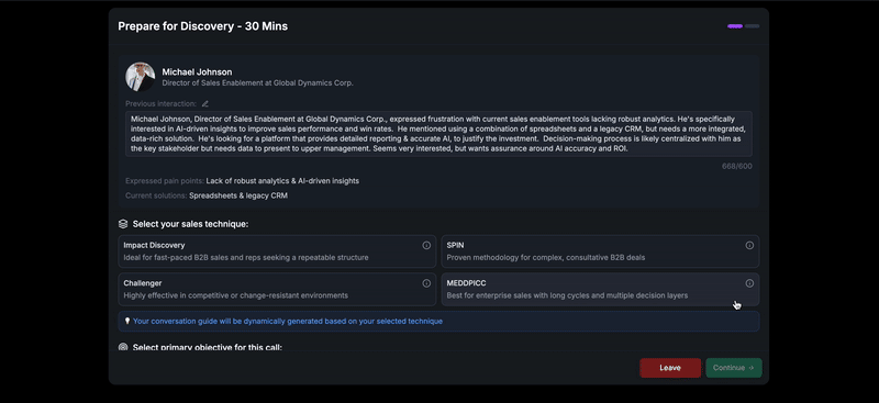 Sellible adapts to your sales methodology